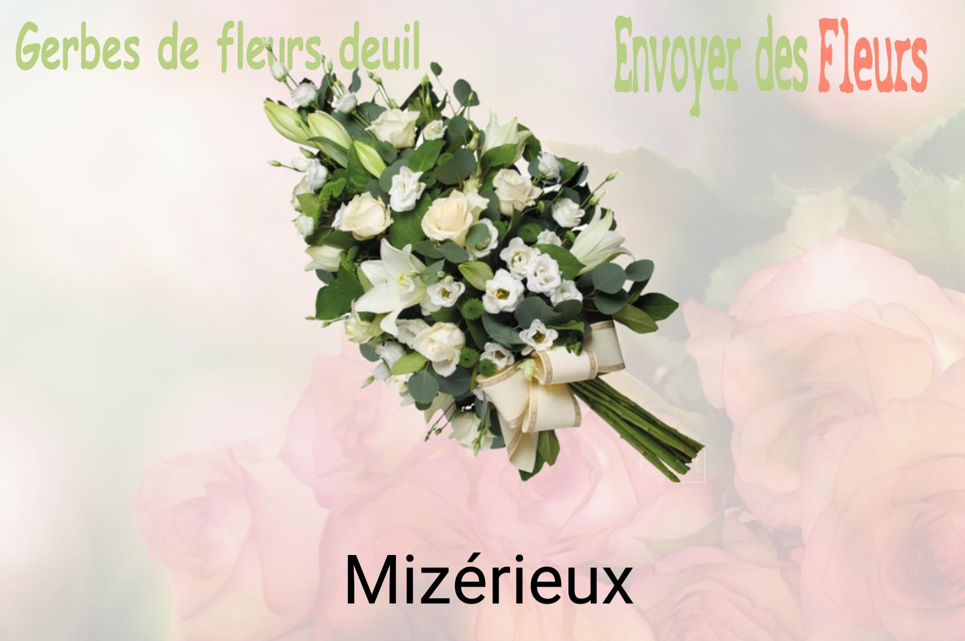Gerbe de fleurs de deuil livrée à Mizérieux